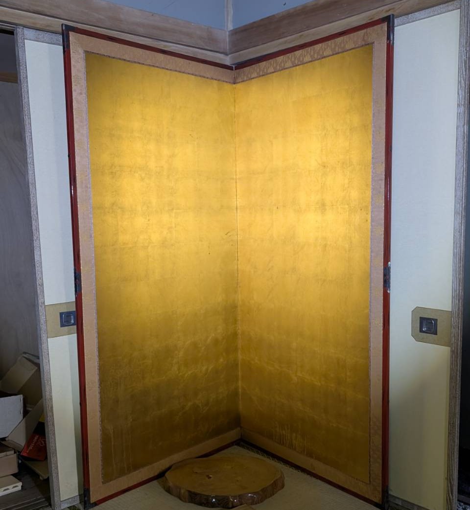 二枚折 金屏風