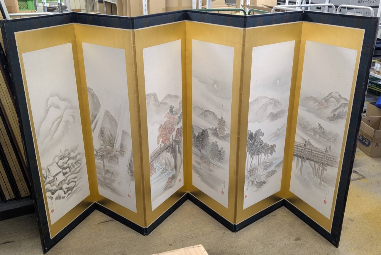 まくり屛風一双